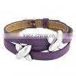 High Quality Fashion Jewelry Braided Purple Leather Bracelet Popular Stainless Steel Bracelet thumbnail-1