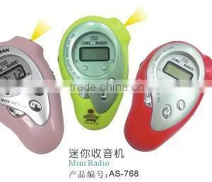 Mini fm Auto Scan Radio With Clock and Light thumbnail-1