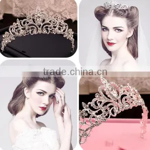 Gorgeous Sparkling Silver Big Wedding Diamante Pageant Tiara Hairband Crystal Bridal Crown For Bride thumbnail-5