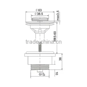 Kingchun Brass Pop up Waste Bathroom Pop up Fitting Accessories (K316) thumbnail-2