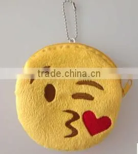 2015 Hot Sale Free Sample of Plush Emoji Purse/ Whats App Plush Emoji Coin Wallet thumbnail-1