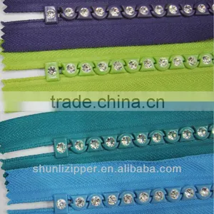 NO 8 Rhinestone/diamond/crystal Zipper thumbnail-2