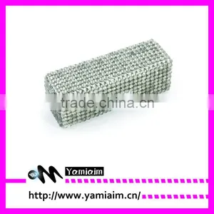 Colorful Bling Metal Lipstick Case With Rhinestone Diamond With Mirror thumbnail-1