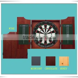 Cabinet Realistic Finish Set Walnut Dartboard Gameroom Trademark Darts BoardLuxury MDF Wood Dart Cabinet thumbnail-1