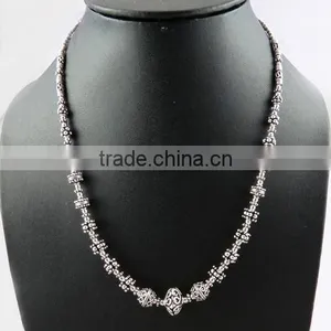 Oxidized Plain 925 Sterling Silver Necklace thumbnail-1