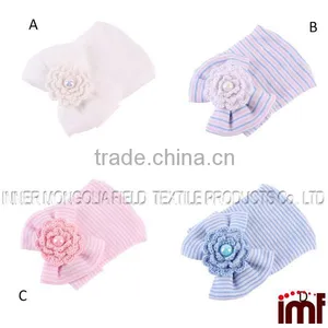 Newborn Girl Hospital Nursery Hat,Pink and White Striped Nursery Hospital Hat thumbnail-1