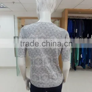 12GG 100% Cotton Allover Digital Print Short Sleeve Sweater Pullover Woman thumbnail-2