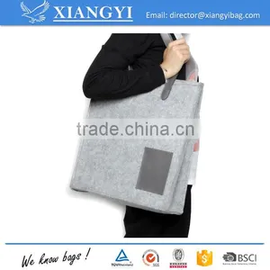 Customized Large Capacity Felt Shopping Handbag Tote Shopping Shoulder Bag With PU Leather Cell Phone Pouch Supplier's Choice thumbnail-1