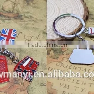 Best Selling Alloy Keychain Products Cute London England Flag & Phone Box Charms Metal Keychain K0126 thumbnail-2