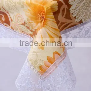 PVC/PEVA Lace Tablecloth With Flannel Backing, High Quality & Waterproof & Oil Proof thumbnail-4