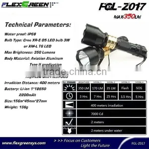 Novel 18650 Battery Golden Ring LED Q5 Flashlight thumbnail-3