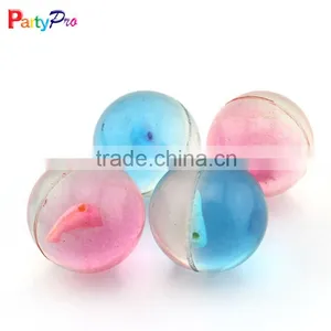Customized Fashion Design Clear Bouncy Ball With 3D Toy thumbnail-2