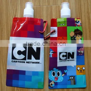 2016 New Design Promtional Logo Customised Collapsible Water Bottle With Carabiner thumbnail-1