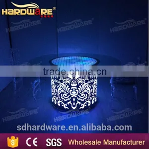 Bar Illuminated Table Round Led Glass Top Table Round Table thumbnail-1