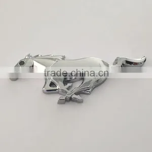 New Style 3D Decoration Chrome Plated Car Horse Sticker thumbnail-2
