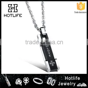 Black Plated Jewellery 316L Stainless Steel Inlaid Zircon Pendant Man thumbnail-1