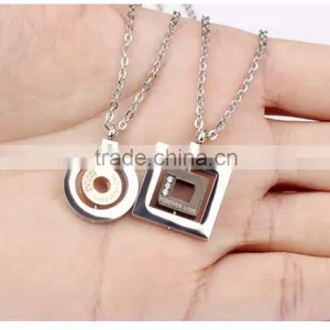 Fashion Jewelry 2016 316L Stainless Steel Square Forever Love Necklace for Men thumbnail-4