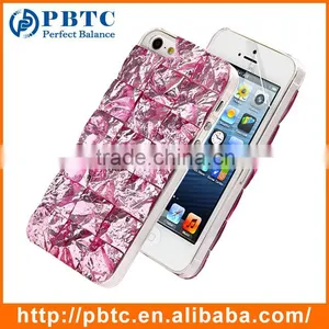 Set Screen Protector And Case For Iphone 5 , Hard Plastic Blue Bling Diamond 3D Crystal Case thumbnail-4