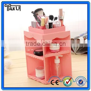 Hot Sell Pink Rotating Acrylic Cosmetic Organizer, Custom Plastic Storage Cosmetic Organizer thumbnail-6