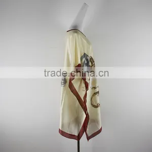 Wholesale Women Mini Chiffon Dress Bat-winglong Sleeve Casual Dress thumbnail-2