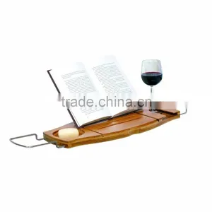 Multifunctional Natural Bamboo Bathtub Caddy With Soap Tray thumbnail-3