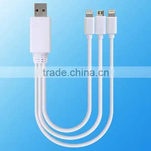 Portable 3 In 1 Usb Data Cable For Iphone For Samsung Universal Usb Charging Cable thumbnail-1
