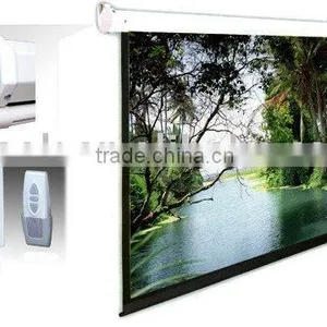 120 Inch 16:9 Motorized Projector Screen With Remote Control thumbnail-1