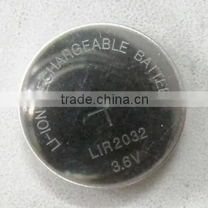 LIR2032 Lir 2032 CR2032 3.6V Li-ion Rechargeable Battery Lir2032 thumbnail-1