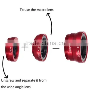 3 in 1 Fisheye Macro Wide Angle Mobile Phone Camera Lens External Lens for Mobile Camera thumbnail-3