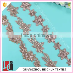 HC4625-1 Hechun Export Quality Garments Fashion HotFix Rhinestone Beaded Trim thumbnail-6