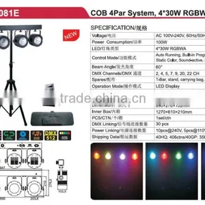 High Quality T-Bar and Footswitch Control 4*30W RGBWA LED Beam Light Stage Light thumbnail-1