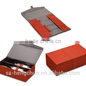 Elegant Paper Flip Box PU Wine Box thumbnail-1