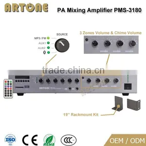 PMS-3180 180W 3 Zone pa Bluetooth Signal Amplifier With USB/SD/FM Tuner thumbnail-3