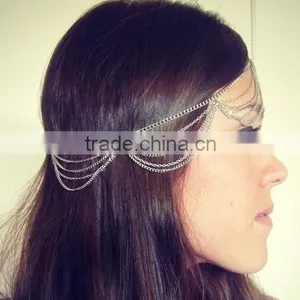 Hot Fashion Women Gold Tassel Crown Head Jewelry Punk Multilayers Head Chain thumbnail-5