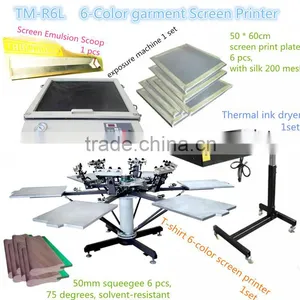 TM-R6-1 6-color Fabric Textile Printing Manual Rotary Screen Printer Machine thumbnail-2