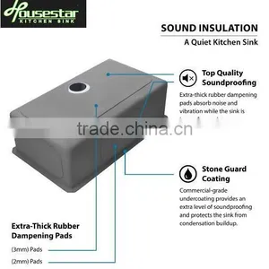 New Premium Undermount Big Single Bowl Kitchen Sink Stainless Steel Sink For Modern Kitchen Design thumbnail-3
