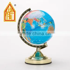 8 Inch(20cm) Plastic World Globe Metal Base Silver/Gold Color Available thumbnail-2