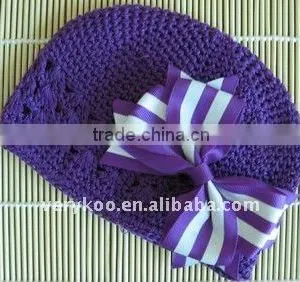 Hair Bow Crochet Newsboy Beanie Kufi Hats thumbnail-1