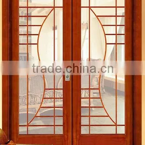 Lastest Design Double Glass Wooden Door thumbnail-1