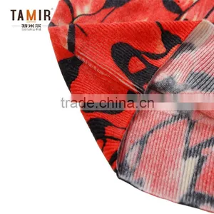 Muti Color Print V Neck Cashmere Sweater, Ladies Fashion Delicate Print Cashmere Sweater thumbnail-4