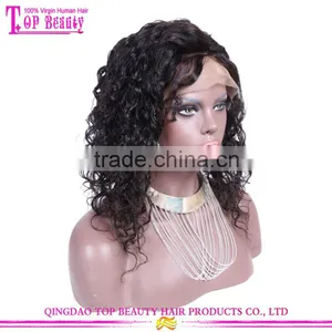 Wholesale Price Lace Wig Human Hair Virgin Brazilian Human Hair Wig 14 Inch Curly Hair Wig thumbnail-2