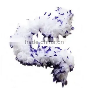 White Turkey Chandelle Feather Boas With Purple Tips-party Decoration thumbnail-1
