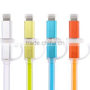 High Quality Fast Charging 2 in 1 USB Cable Data Cable for IOS and Android Charging Cable thumbnail-1