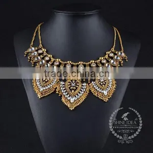 High Quality Vintage Rhinestone Chunky Statement Necklace Tin Alloy Fashion Women Pendant Necklace 6390128 thumbnail-2
