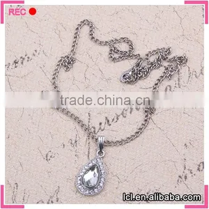 Vintage Necklace Women, Imitate Silver Chain Imitation Diamond Necklace thumbnail-2