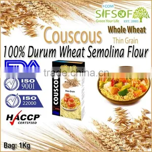 Couscous. 100% Durum Wheat Semolina Flour. Premium Quality Whole Wheat Couscous. Couscous Thin Grain Bag 1Kg. thumbnail-3