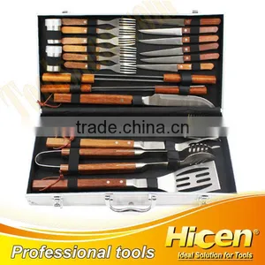 High Quality Aluminum Case Wooden Handle BBQ Tool thumbnail-1