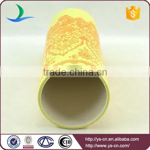Yellow Glazed Ceramic Table Vase Home Decoration thumbnail-2
