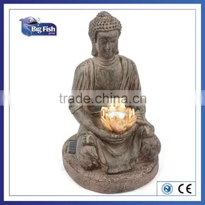 Outdoor Decoration Solar Powered Buddha Shaped Polyresin Garden Light With 1Led Light thumbnail-1