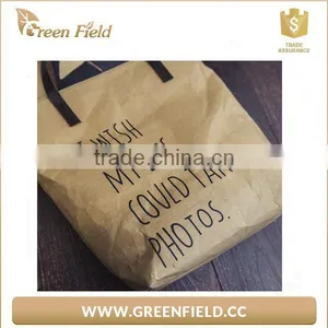 Custom Printed Washable Kraft Paper Shopping Bag thumbnail-3